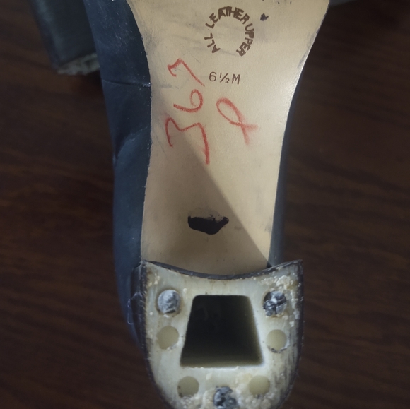 6 1/2M Navy Blue leather shoe - Picture 5 of 6